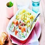 Saumon et colin d'Alaska à l'oseille, pomme de terre à l'étouffée Picard 