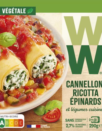 Cannelloni Ricotta épinards et légumes cuisinés WW