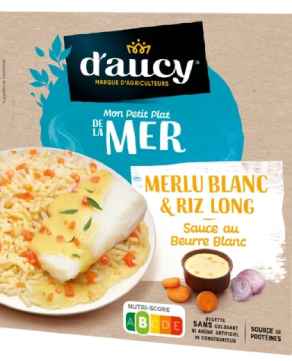 Plat Cuisiné filet de merlu et sauce au beurre blanc D'AUCY