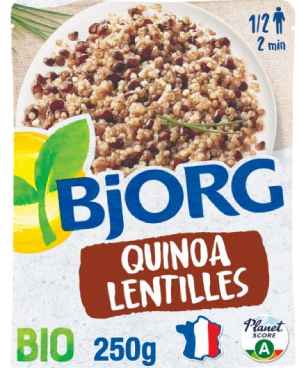 Plat cuisiné bio Quinoa lentilles BJORG