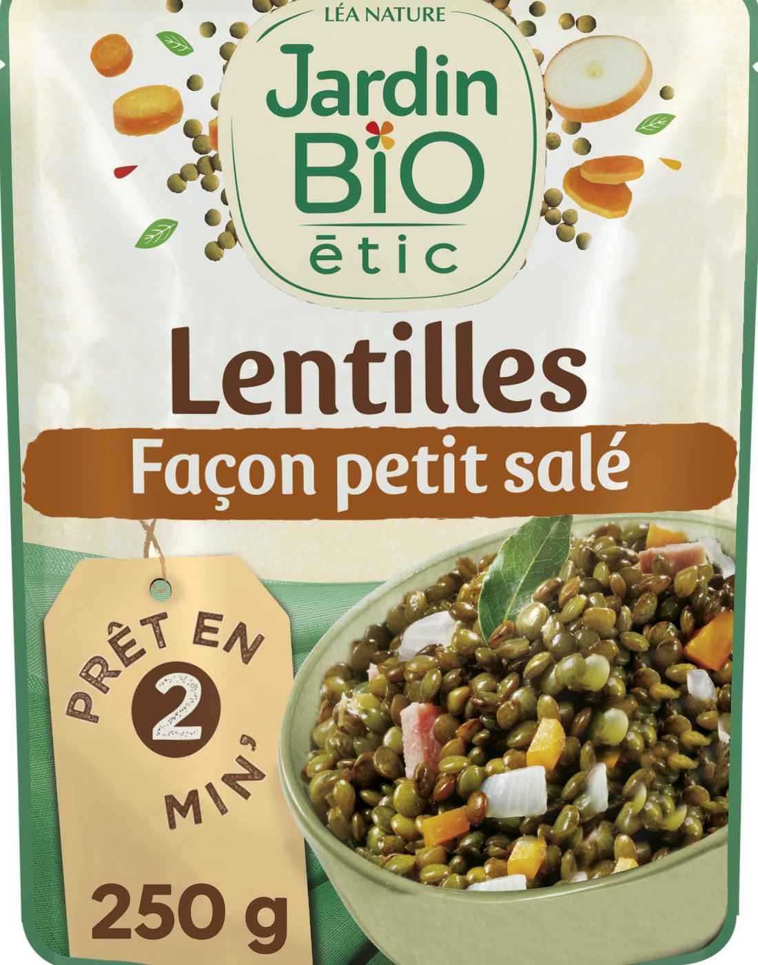Plat cuisiné lentilles façon petit salé Bio JARDIN BIO ETIC