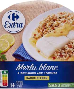 Plat cuisiné merlu boulgour légumes CARREFOUR EXTRA