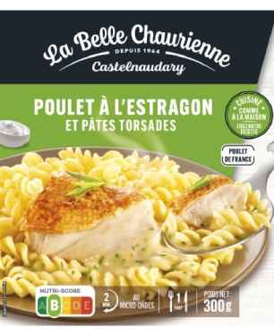 Plat cuisiné poulet estragon et pâtes LA BELLE CHAURIENNE