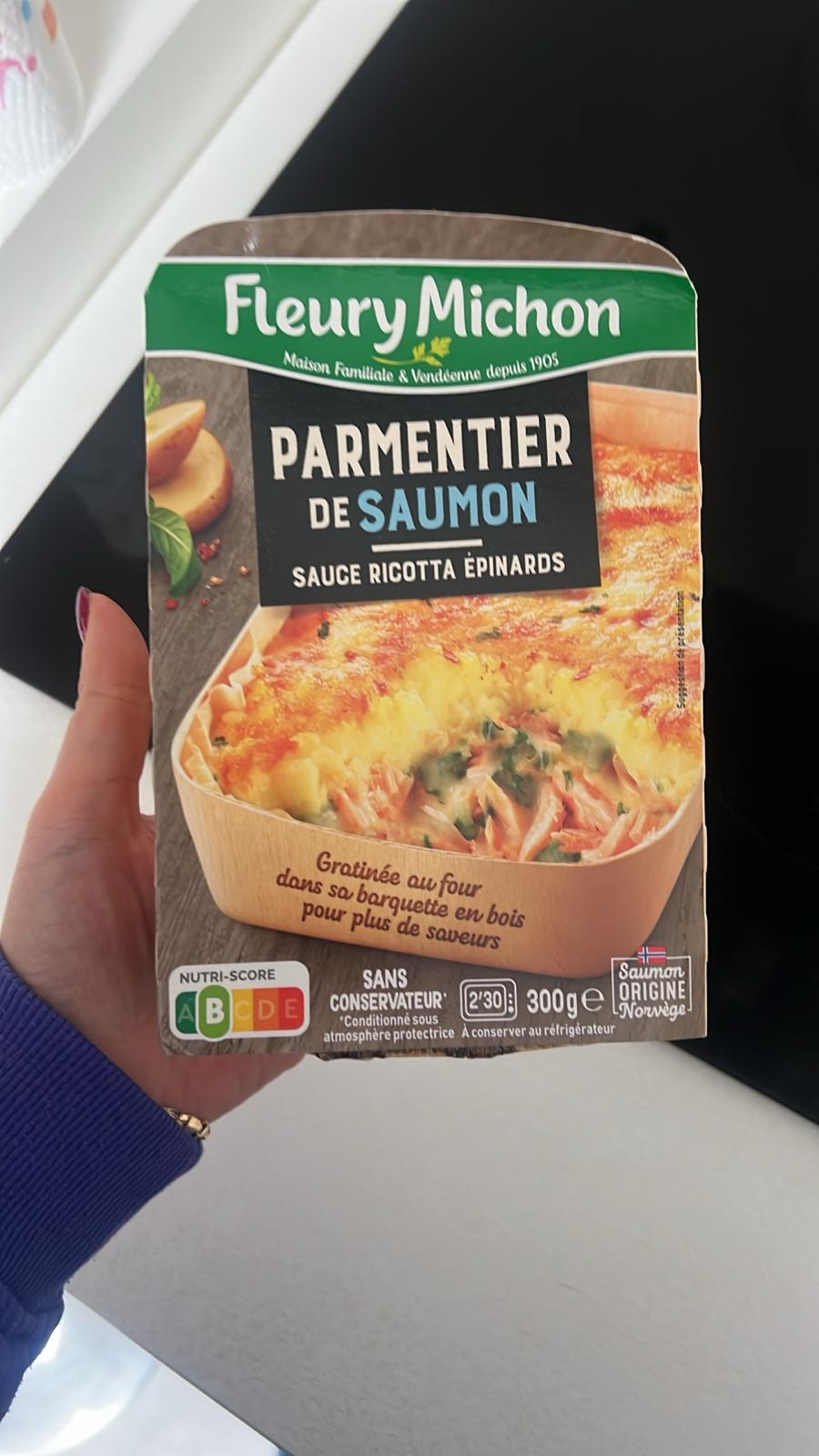 Parmentier de saumon sauce ricotta epinards Fleury Michon