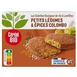 Galettes boulgour de riz, lentilles petits légumes et épices colombo Cereal Bio