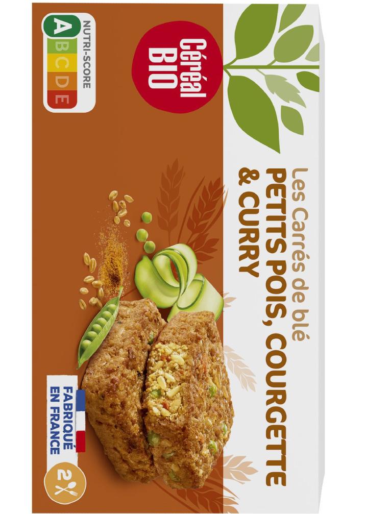 Galettes blé, petits pois, courgette et curry Bio CEREAL BIO