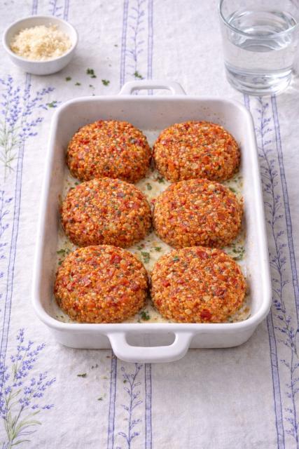 Galettes boulghour, tomates & parmesan