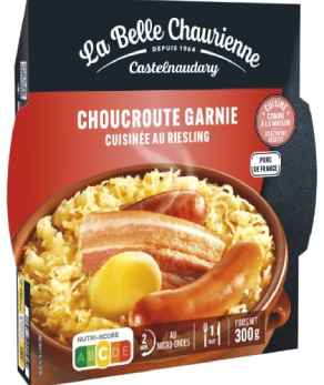 Plat cuisiné choucroute garnie au Riesling LA BELLE CHAURIENNE
