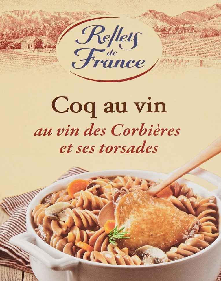 Plat cuisiné coq au vin torsades REFLETS DE FRANCE
