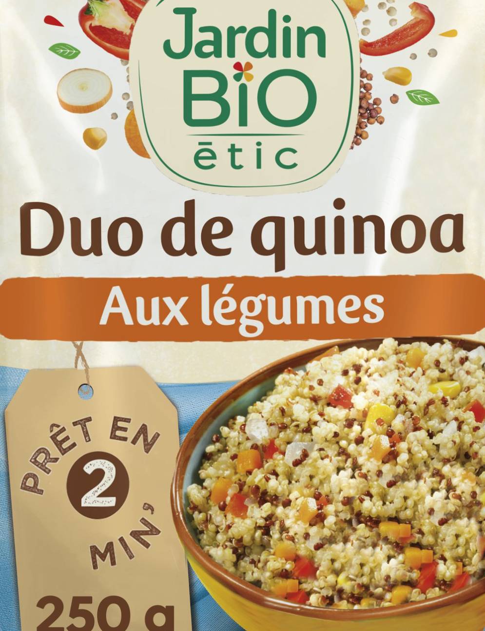 Plat cuisiné duo de quinoa légumes Bio JARDIN BIO ETIC