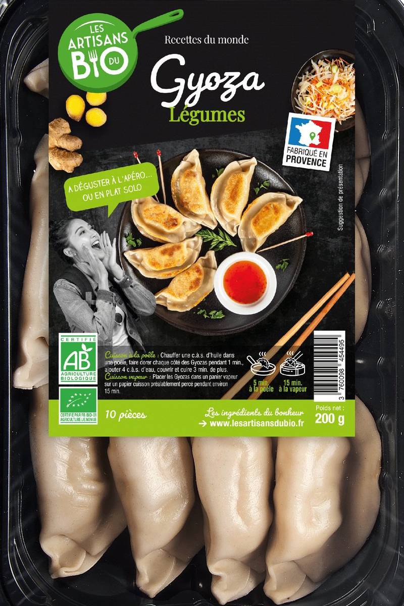 Plat cuisiné gyozas légumes Bio LES ARTISANTS DU BIO