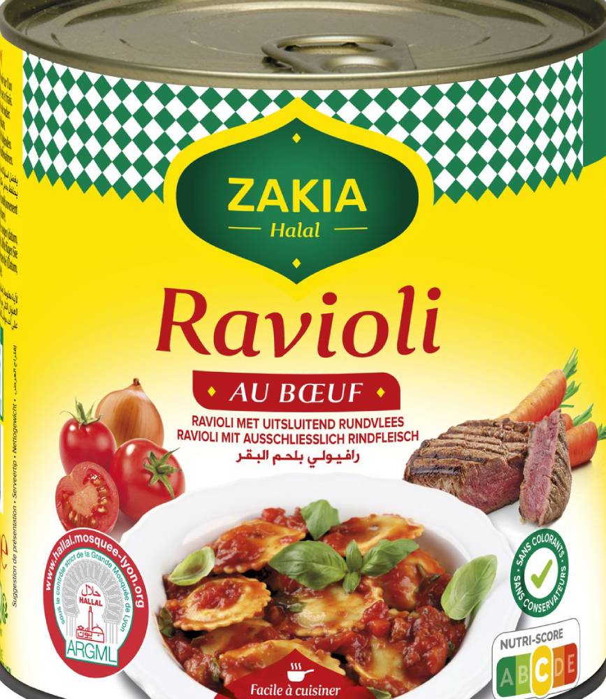Plat cuisiné halal ravioli au bœuf ZAKIA