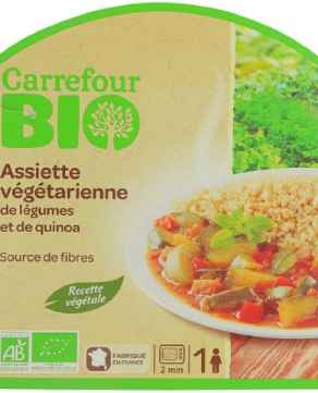 Plat cuisiné légumes et quinoa  Bio CARREFOUR BIO